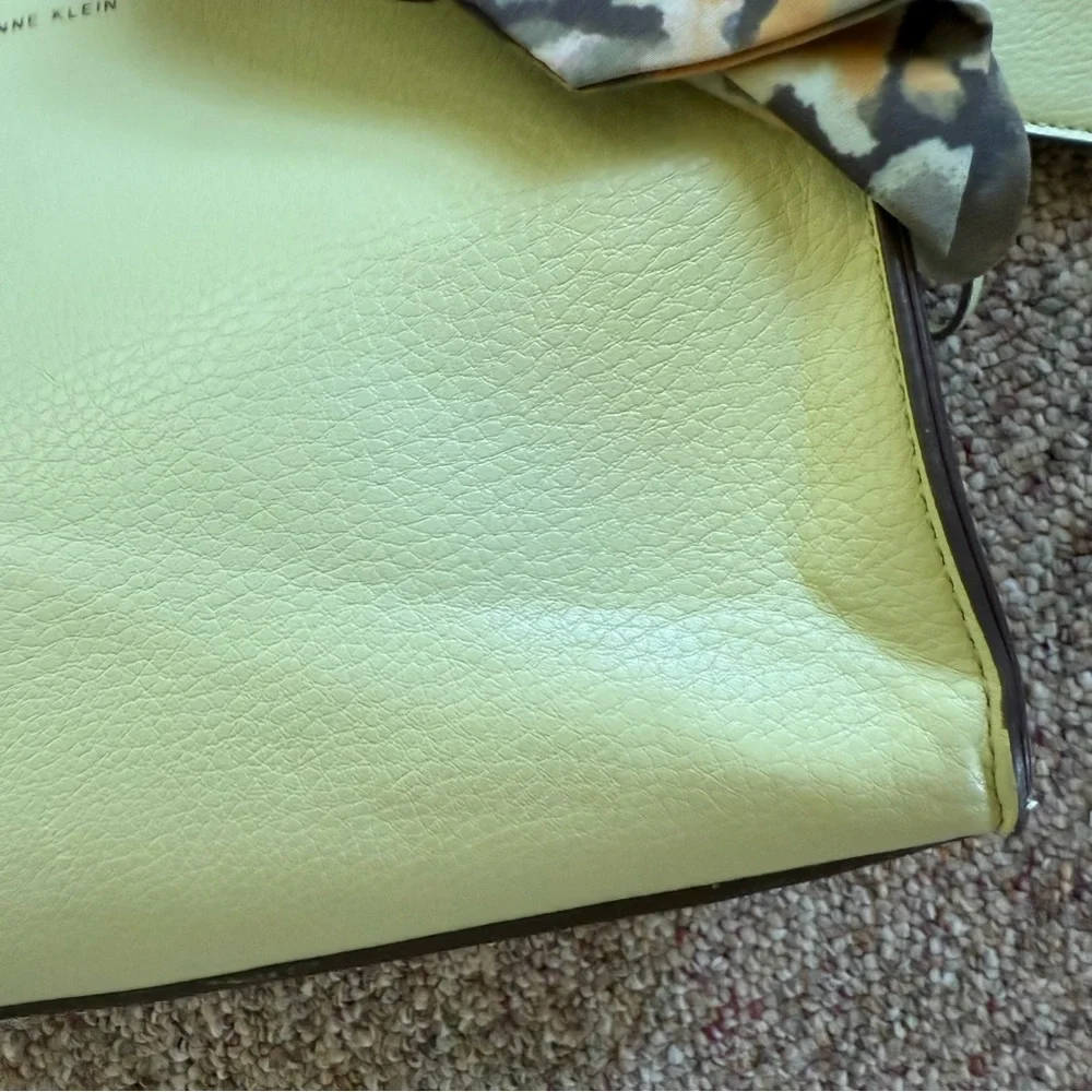 Anne Klein Lime Crossbody Boxy Dual Handle Snap Closure Purse and wristlet